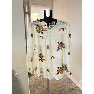 Fig and Flower Anthropologie 3/4 Sleeve Embroidered Blouse NWT! Women’s Large